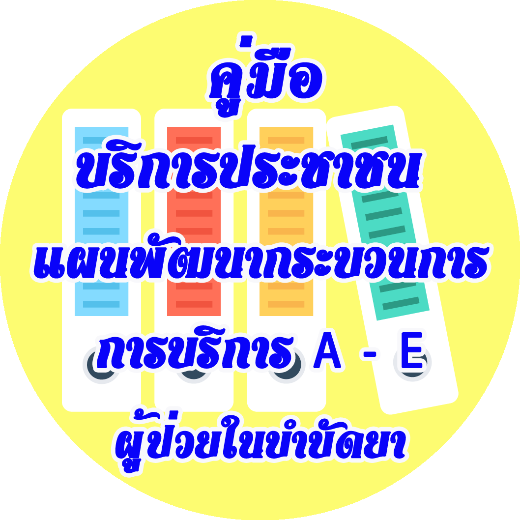 คู่มือ บริการประชาชน  แผนพัฒนากระบวนการ การบริการ A - E ผู้ป่วยในบำบัดยา