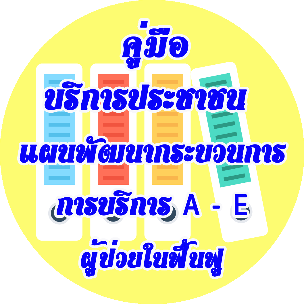 คู่มือ บริการประชาชน  แผนพัฒนากระบวนการ การบริการ A - E ผู้ป่วยในฟื้นฟูสมรรถภาพ