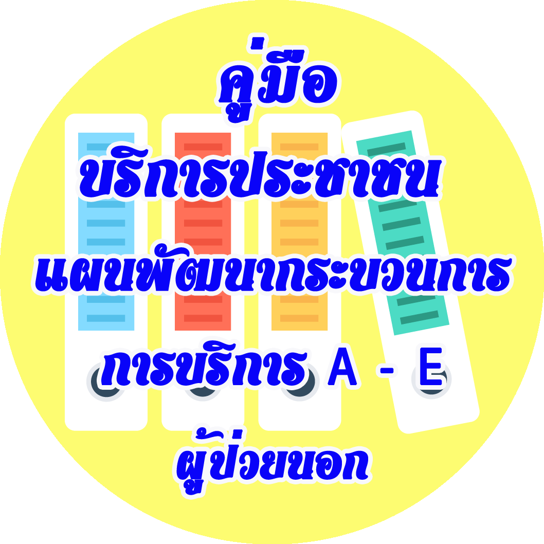 คู่มือ บริการประชาชน  แผนพัฒนากระบวนการ การบริการ A - E ผู้ป่วยนอก